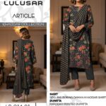 Black Floral Khaddar Unstitched 3-Piece Suit